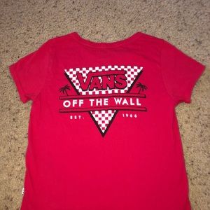 vans off the wall red tshirt xs
